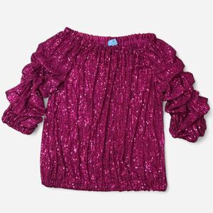X-large Women's Pink and Burgundy Blouse